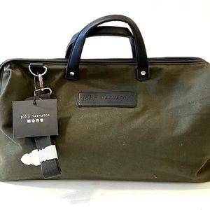 John Varvatos Canvas & Leather Duffle Bag